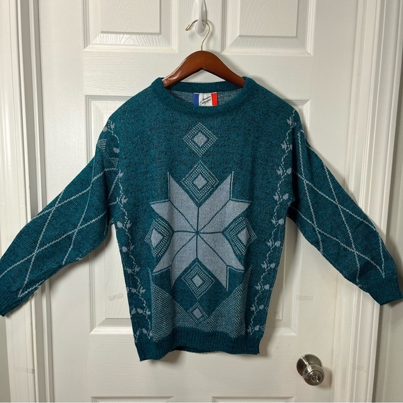 compagnie energique Sweaters - Compagnie Energique Vintage 80’ Teal Sweater size medium granny